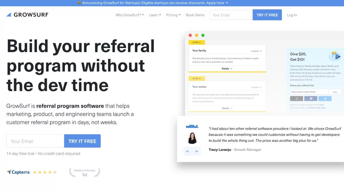 GrowSurf: Supercharge your growth with automated referral programs