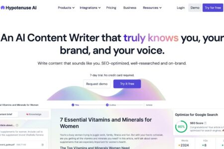 Hypotenuse: Ai content writer tailored to your brand