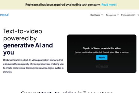RephraseAi: Turn text into professional videos with ease